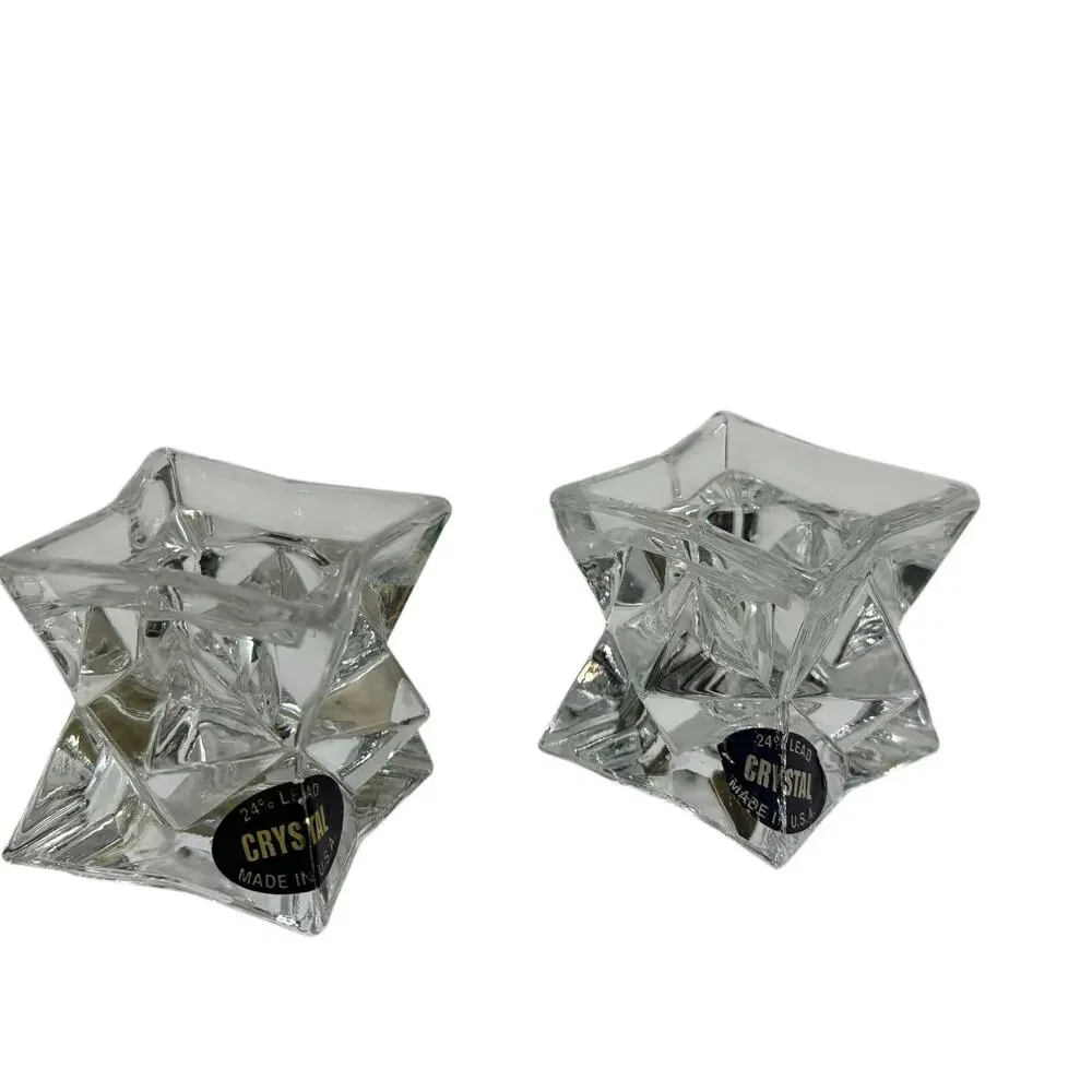 Michael C. Fina 5th Avenue Crystal Candle Holders Set